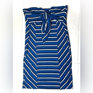 Anthropologie Tideline Pencil‎ Skirt by Lilka blue white stripe tie waist Medium